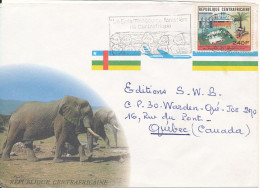 Central African Republic Cover Sent To Canada 1988 Single Franked - Lettres & Documents
