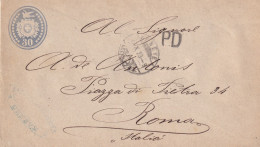 1873 Geneve Vers L'italie PD + AU VERSO AMBULANT MODANE TORINO 2 ROMA 24 OTT 73 11M - Lettres & Documents