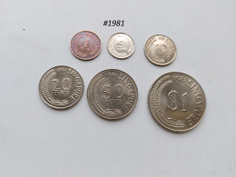 Vintage ! Complete Set Of 1981 First Serie (Marine Series ) Singapore Old Coins (#87-1) - Singapore