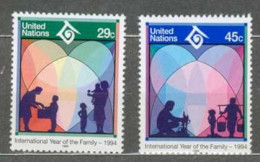 ONU NEW YORK MNH ** 649-650 Année Internationale De La Famille Coeur Femme Feu Homme Eau Enfant Mère - Unused Stamps