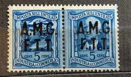 TRIESTE A - AMG FTT  -  IMPOSTA ENTRATA 5 Cent. PAIR - Revenue Stamps