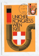 MC 213276 AUSTRIA - Unichal-Kongreß - Wien 1981 - Cartas Máxima