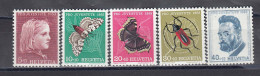 Switzerland 1953 - Pro Juventute: Insekten, Mi-Nr. 588/92, MNH** - Nuevos