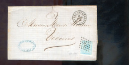 België OCB18 Gestempeld Op Brief Anvers-Verviers 1868 Perfect (2 Scans) - 1865-1866 Perfil Izquierdo