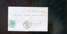 België OCB18 Gestempeld Op Brief Gand-Bruxelles 1868 Perfect (2 Scans) - 1865-1866 Perfil Izquierdo