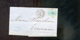 België OCB18 Gestempeld Op Brief Anvers-Tournay 1868 Perfect (2 Scans) - 1865-1866 Perfil Izquierdo