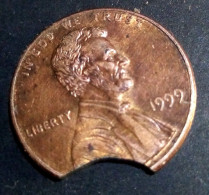USA 1999, CLIPPED PLANCHET ERROR LINCOLN MEMORIAL PENNY CENT Coin, Gomaa - 1959-…: Lincoln, Memorial Reverse