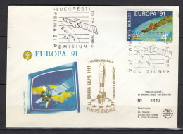 Roumanie 1991 - FDC - EUROPA CEPT - Europe Spatiale - FDC Special - Tirage Limite A 60 Ex. Numerotes - 1991