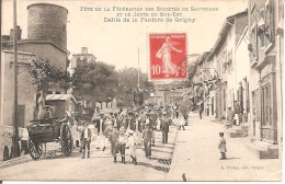 GRIGNY (69) Fête Des Sociétés De Sauvetage Et De Joutes Du Sud-Est - Défilé De La Fanfare De Grigny En 1911 - Grigny