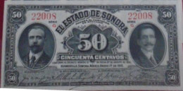 MEXICO , SONORA , P S1070 , 50 Centavos  , 1915 , UNC , Neuf - Mexique