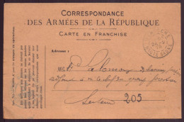 France, Carte En Franchise Militaire Du 24 Février 1918 De Mantoche ( Secteur 205 ) - Other & Unclassified