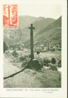 Andorre Carte Maximum YT N°146 Croix Gothique à Andore CAD Andorre La Vieille Val D'Andorre 2 7 1956 - Brieven En Documenten