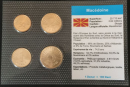 MACEDOINE - MACEDONIA - 50 DENI 1993 - KM 1 - 1 DENAR 2006 - KM 2 - 2 DENARI 2006 - KM 3 - 5 DENARI 2006 - KM 4 - UNC - North Macedonia