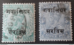 GWALIOR 1895 KING EDWARDS SERVICE भारत ने अंग्रेजी का संरक्षण किया India Protectorates English - Gwalior