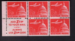 2010592937 1962 SCOTT C64B (XX)  POSTFRIS MINT NEVER HINGED - BOOKLET PANE JET AIRLINER OVER CAPITOL - 3b. 1961-... Neufs