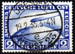 GERMANIA - 1928 Zeppelin 2m Oltremare - Unificato A36 USATO - Luft- Und Zeppelinpost