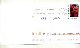 Lettre  Flamme Chiffree Index LV Timbre à Moi Enfant - Storia Postale