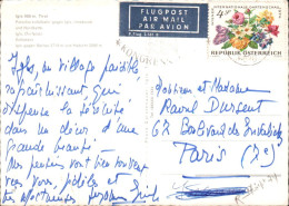 AUTRICHE SEUL SUR CARTE POUR LA FRANCE 1974 - Storia Postale