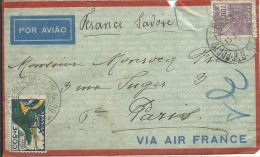 BRESIL LETTRE PAR AVION  4200R RIO DE JANEIRO  POUR PARIS DE 1935  LETTRE COVER - Lettres & Documents