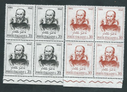 Italia, Italy, Italie 1964; Galileo Galilei (1564-1642) Fisico, Physical, Astronomer; Serie Completa, Quartine Di Bordo - Physique