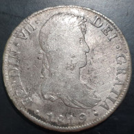 Bolivia Spanish Colonial 8 Reales Ferdin Ferdinand VII 1819 PTS PJ Potosi Mint - Bolivië