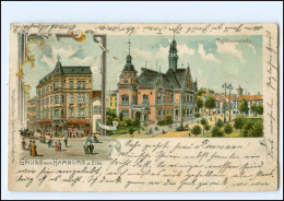 XX11252/ Hamburg Harburg Rathausplatz 1908 Litho AK - Harburg