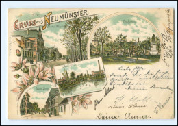 XX10092/ Gruß Aus Neumünster 1896 Litho AK - Neumuenster