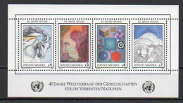 UN/Vienna, 1986, WFUNA 40th Anniv, Block, MNH - Blokken & Velletjes