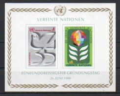 UN/Vienna, 1980, UN 35th Anniv, Set Block, MNH - Blocs-feuillets