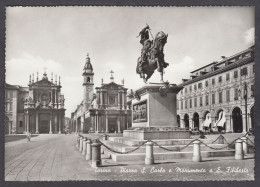 126685/ TORINO, Piazza S. Carlo E Monumento A E. Filiberto - Orte & Plätze