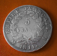 FRANCE  5 Francs NAPOLEON EMPEREUR 1811 L Bayonne   Argent - 5 Francs