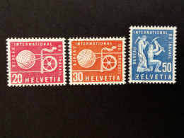 SCHWEIZ BIT MI-NR. 100-102 GESTEMPELT(USED) BERGLEUTE UND WELTKUGEL 1960 - ILO