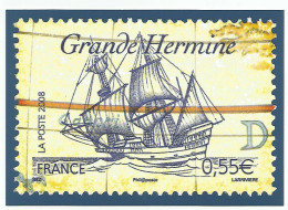 Carte Postale Série BATEAUX CELEBRES Grande Hermine 2008 Avec OEUVRES De La Marine 1946 - Autres & Non Classés