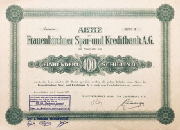 Tres Rare: Frauenkirchen 1933: Une Action - Frauenkirchner Spar- Und Kreditbank AG 100 Schilling - Bank & Insurance