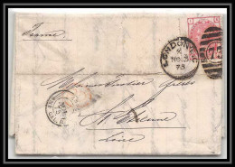 35361 N°51 Victoria 3p Pink London St Etienne France 1873 Cachet 73 Lettre Cover Grande Bretagne England - Covers & Documents