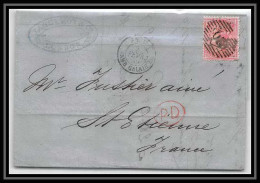 35352 N°16 Victoria 4p Rose London St Etienne France 1861 Lettre Cover Grande Bretagne England - Briefe U. Dokumente