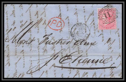 35268 N°16 Victoria 4p Rose London St Etienne France 1860 Cachet 11 Lettre Cover Grande Bretagne England - Storia Postale