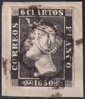 Spain 1850 Sc 1a España Ed 1Ap Used Spider (araña) Cancel Type II Position 18 On Piece - Gebraucht