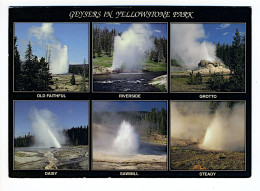 Etats-Unis - Cpm - 2002 - Multivues - Geysers In YELLOWSTONE PARK - Tb 70c Nine Mile Prairie Nebraska - Yellowstone