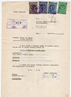 1958. YUGOSLAVIA,SLOVENIA,LJUBLJANA,TOBUS TO VETERINARY MINISTRY,ASKING FOR IMPORT ON LETTERHEAD,3 STATE REVENUE STAMPS - Brieven En Documenten