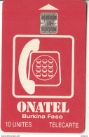 BURKINA FASO - Onatel Logo(red & White) 10 Units, Chip SC7, Red CN : C5A153779(at Right), Used - Burkina Faso