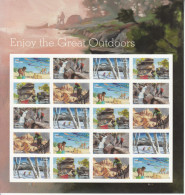 2020 United States Enjoy The Great Outdoors Cycling Canoeing Hiking Miniature Sheet Of 20 MNH @ BELOW FACE VALUE - Ungebraucht