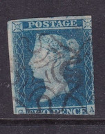 GB Victoria Line Engraved 2d Blue Sg 14.   With A Maltese Cross - Gebraucht