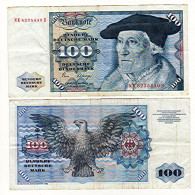 Billet De 100 Deutsche Mark Circulé "NK 8235440 B" Frankfurt 2 Januar 1980 (974)_numi24 - 100 DM