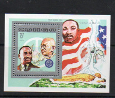 MAHATMA GANDHI - CONGO  - MARTIN LUTHER KING & GANDHI SOUVENIR SHEET  MINT NEVER HINGED  - Mahatma Gandhi