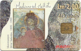 Malta - Maltacom - Madonna Of Mellieha, 08.1999, 40U, 10.000ex, Used - Malta