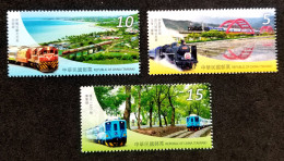 Taiwan Railway Tourism 2015 Train Locomotive Tree Beach Bridge (stamp) MNH - Neufs