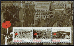 Neuseeland - New Zealand 2008 - Beendigung Der Ersten Weltkrieges - MiNr 2490+2492/93 BL235 - Guerre Mondiale (Première)