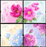 China MNH Stamp,2020-10 2020-10 Rose Love Flower，4v - Neufs