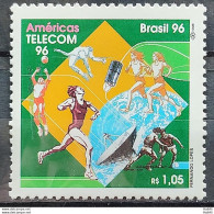 C 2001 Brazil Stamp Telecom Communication Volleyball Football Satellite Height 1996 - Neufs